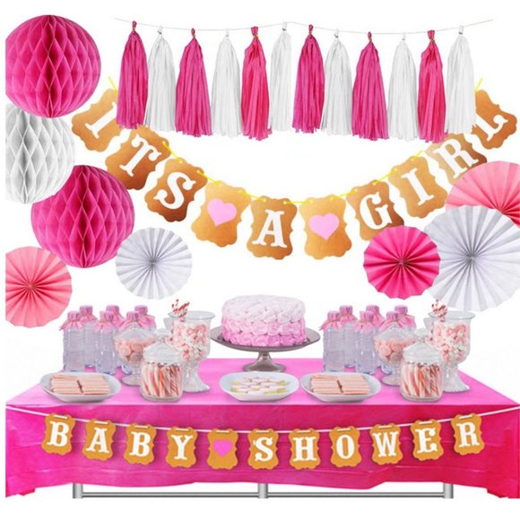 Other - Awesome Pink Girl Baby shower decoration set